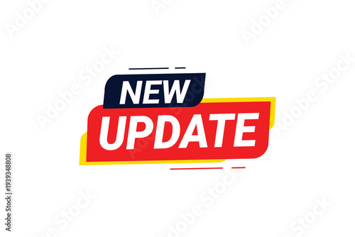 New Update label banner isolated on white background. Vector illustration