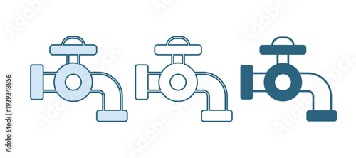 Blue Water tap icon isolated on white background. Vector
