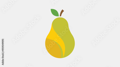 A vibrant and minimalist pear graphic featuring rich yellow and green tones, representing freshness, vitality, and healthy lifestyle choices.