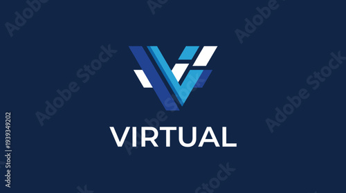 This logo features a sleek, modern design blending blue shades, representing the innovative and digital aspects of virtual marketing in a clear, impactful manner.