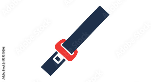 Seatbelt Vector Illustration, Safety Concept, Flat Design, Car Interior, Protection