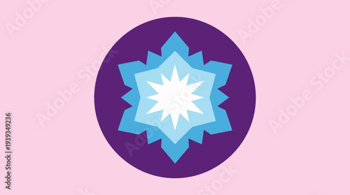 A striking visual representation of a snowflake crafted with bright colors, symbolizing individuality and beauty in nature through its geometric and artistic design.