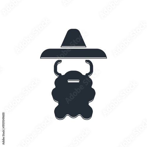 Black Wizard warlock icon isolated on white background. Vector