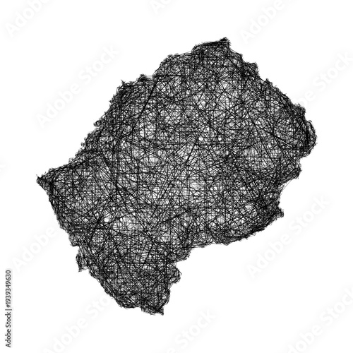 Sketch Lesotho outline map design