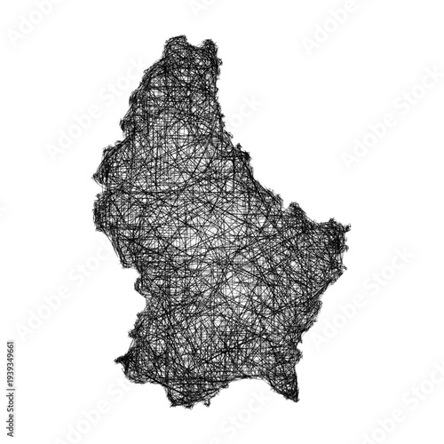 Sketch Luxembourg outline map design