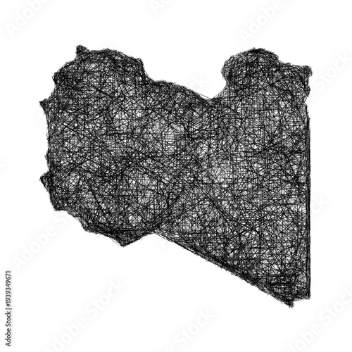 Sketch Libya outline map design