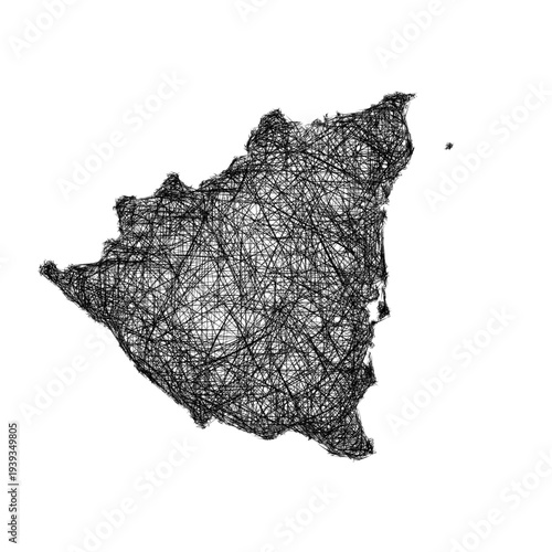 Sketch Nicaragua outline map design