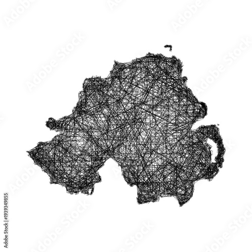 Sketch Northern Ireland outline map design