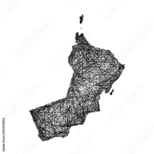 Sketch Oman outline map design