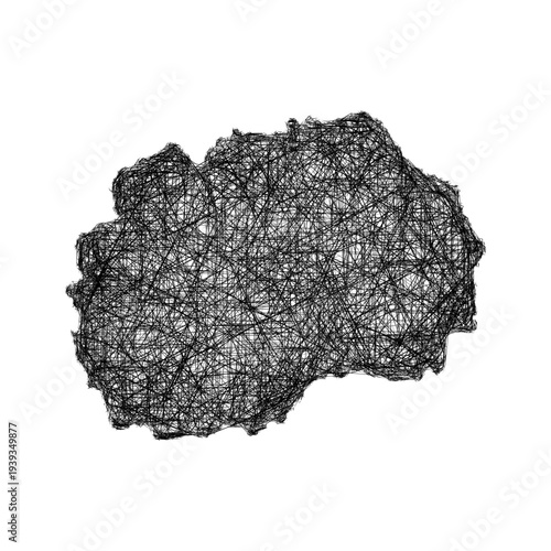 Sketch North Macedonia outline map design