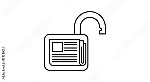 Open padlock icon with newspaper inside, symbolizing freedom of information and news access