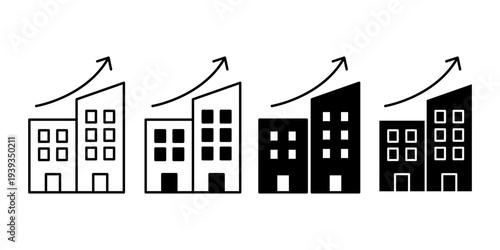 Business Scaling Concept With Company Growth Expansion Strategy And Progress Icons