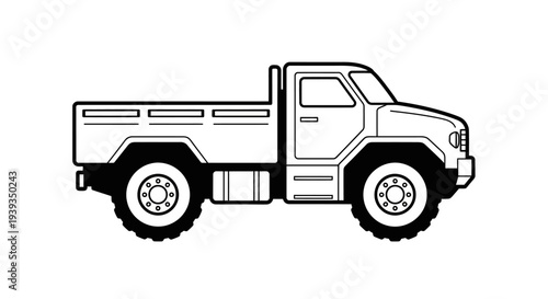 Large Pickup Truck Vehicle Side View.