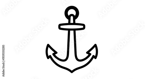 Black line drawing of an anchor.