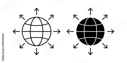 Global Expansion Concept With International Market Growth And Worldwide Business Iconsv