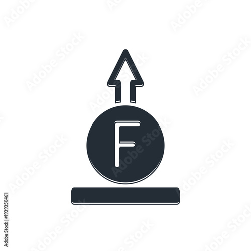 Black Force of physic formula calculation icon isolated on white background. Vector