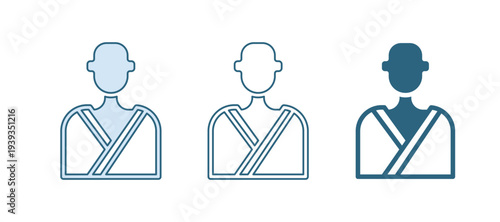 Blue Man in the sauna icon isolated on white background. Vector