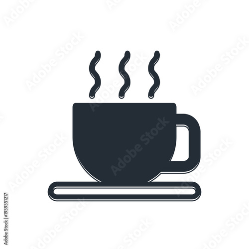 Black Cup of tea icon isolated on white background. Vector