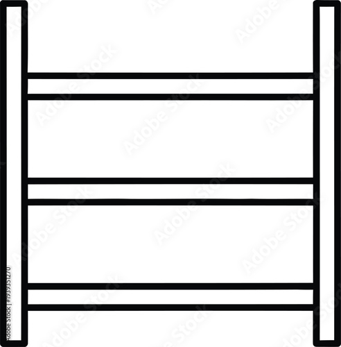 Simple line drawing of a three-rung ladder against a plain white background.
