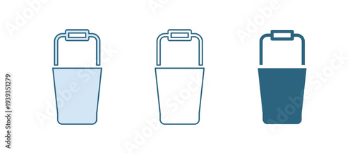 Blue Sauna bucket icon isolated on white background. Vector