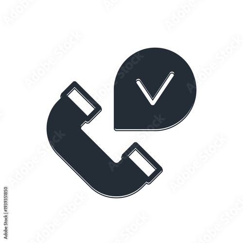 Black Telephone handset icon isolated on white background. Phone sign. Vector
