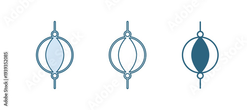 Blue Punching bag icon isolated on white background. Vector