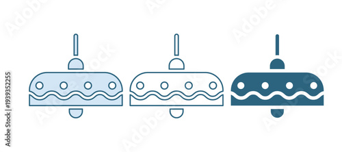 Blue Chandelier icon isolated on white background. Vector