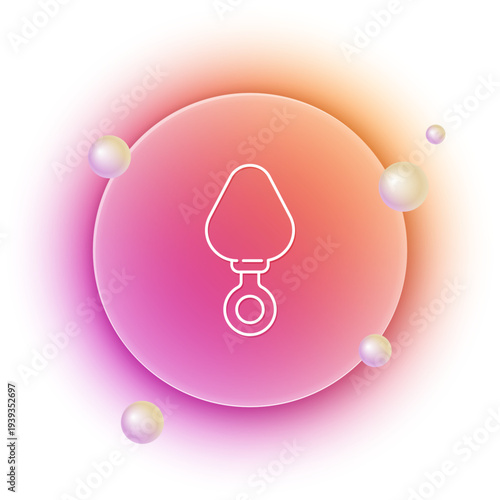 White Anal plug icon isolated on white background. Butt plug sign. Fetish accessory. Sex toy for men and woman. Orange and pink gradient circle background. Vector