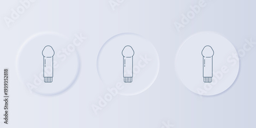 Grey Dildo vibrator for sex games icon isolated on grey background. Sex toy for adult. Vaginal exercise machines for intimate. Set icons in square buttons. Vector
