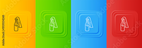 White Cocktail molotov icon isolated on colorful background. Set icons in square buttons. Vector