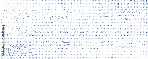 Abstract mesh rectangle halftone gradient texture. Vanishing polka dot background. Repeating dots gradation