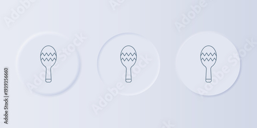 Grey Maracas icon isolated on grey background. Music maracas instrument mexico. Set icons in square buttons. Vector