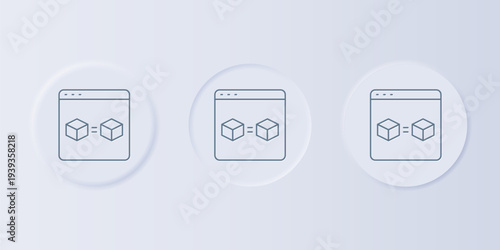 Grey 3D printer perfect copy icon isolated on grey background. 3d printing. Set icons in square buttons. Vector