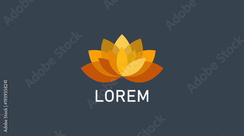 This image showcases a stylized lotus flower design in warm tones, symbolizing purity, spirituality, and beauty in an elegant and modern artistic representation.