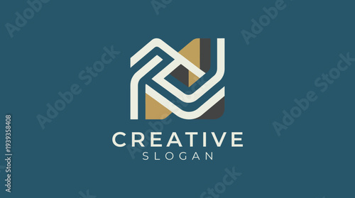 This modern logo design featuring interwoven lines symbolizes connection, unity, and creativity, making it ideal for various industries aiming for sophisticated branding.