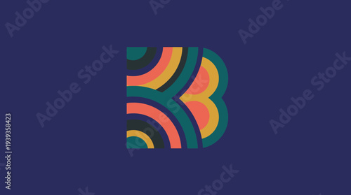 This striking logo features an abstract representation of the letter B, formed with vibrant colors and dynamic curves, perfect for brands seeking an energetic and modern identity.