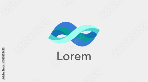 A dynamic blue and green logo design featuring intertwined fluid lines that symbolize creativity and connection in a modern and sophisticated manner, ideal for branding.