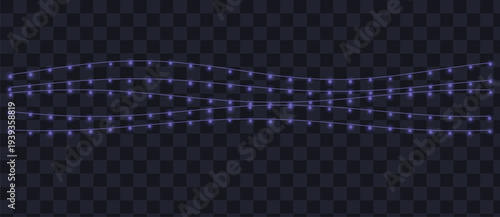 Four strands of luminous blue string lights provide a calming glow on a