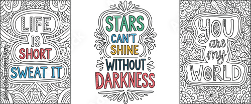 Inspirational quotes in zentangle art