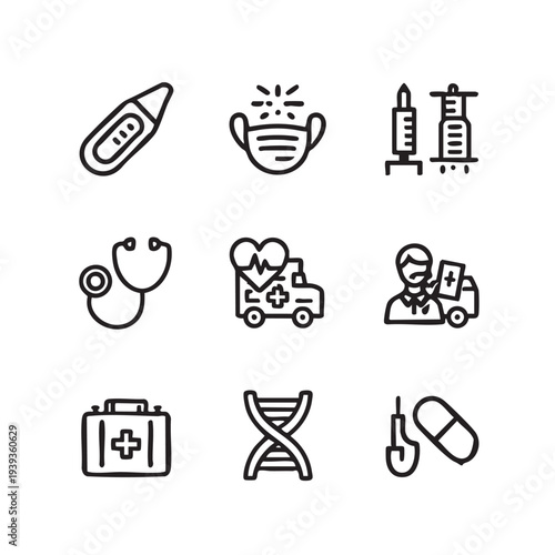 medical icons set