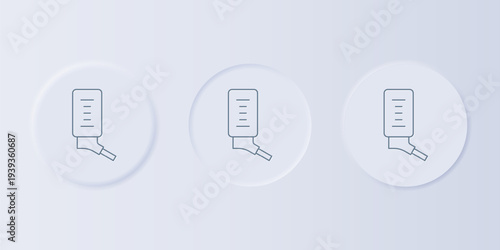 Grey Automatic drinker for small pets icon isolated on grey background. Set icons in square buttons. Vector