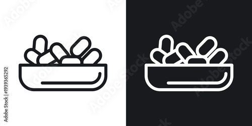 Islamic food date icon set in black and white stroke lines
