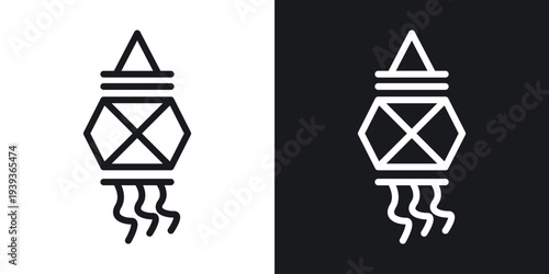 Kandeel icon set in black and white stroke lines