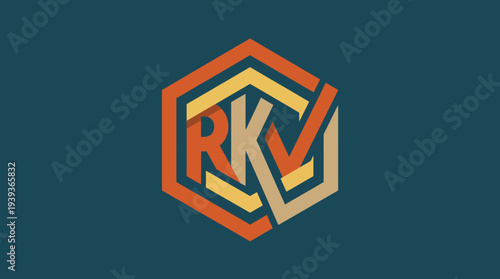This design showcases a bold hexagonal logo featuring interlocking shapes and a checkmark, embodying themes of strength, reliability, and modern branding with striking colors.