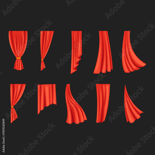 Red Stage Curtain Illustration