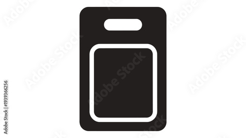Black vegetable cutting board icon on white background for cooking prep
