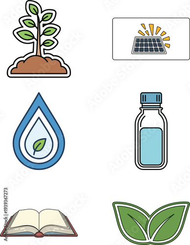 Set of 5 eco friendly icons vector