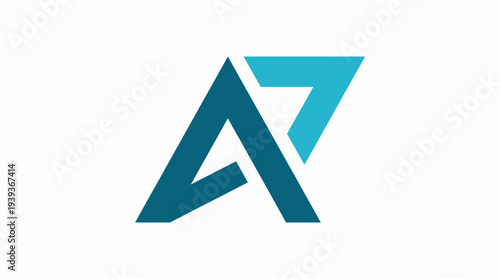 This modern geometric logo combines sharp angles and bold colors, representing innovation and creativity, making it suitable for tech and design-driven businesses.