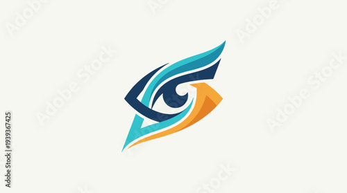 This eye logo design, with flowing shapes and vibrant colors, symbolizes vision and creativity, making it suitable for artistic ventures or innovative businesses.