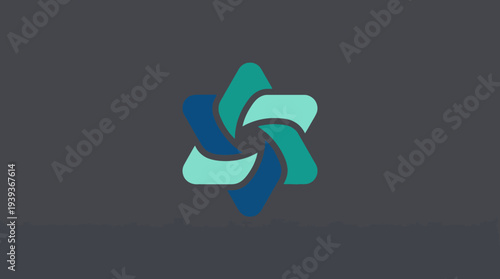 This logo features interlocking shapes in a modern color palette, representing synergy and connection, ideal for tech or business ventures seeking innovation.